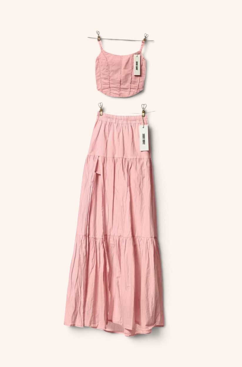 Conjunto Paula en Rose Quartz - largo de algodón, Amor Amore