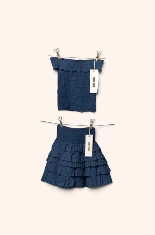 Conjunto Regina en Deep Blue - corto de algodón, Amor Amore